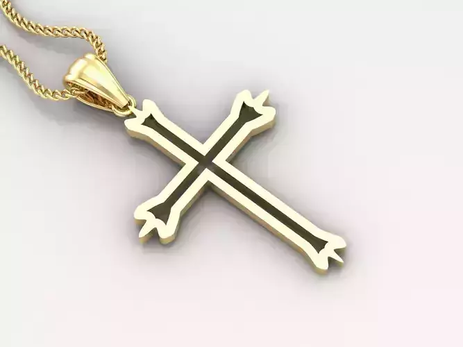 High Cross Pendant Light Gold 18K 4CP038