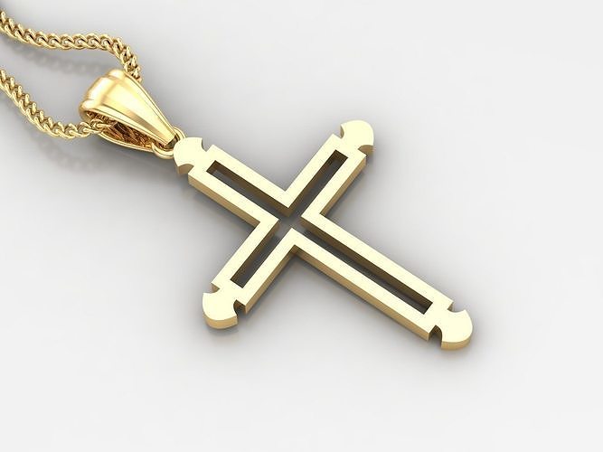 High Cross Pendant Light Gold 18K 4CP034 3D print model