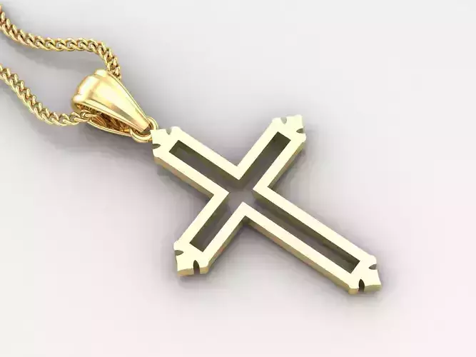 High Cross Pendant Light Gold 18K 4CP032