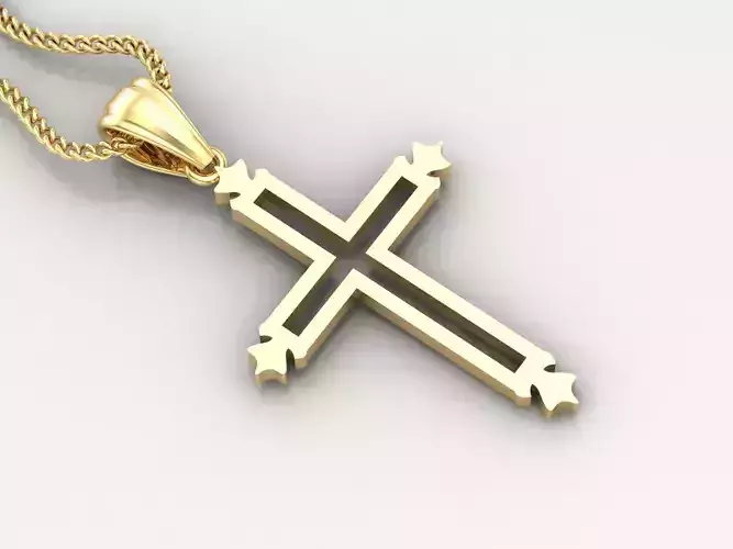High Cross Pendant Light Gold 18K 4CP029 3D print model
