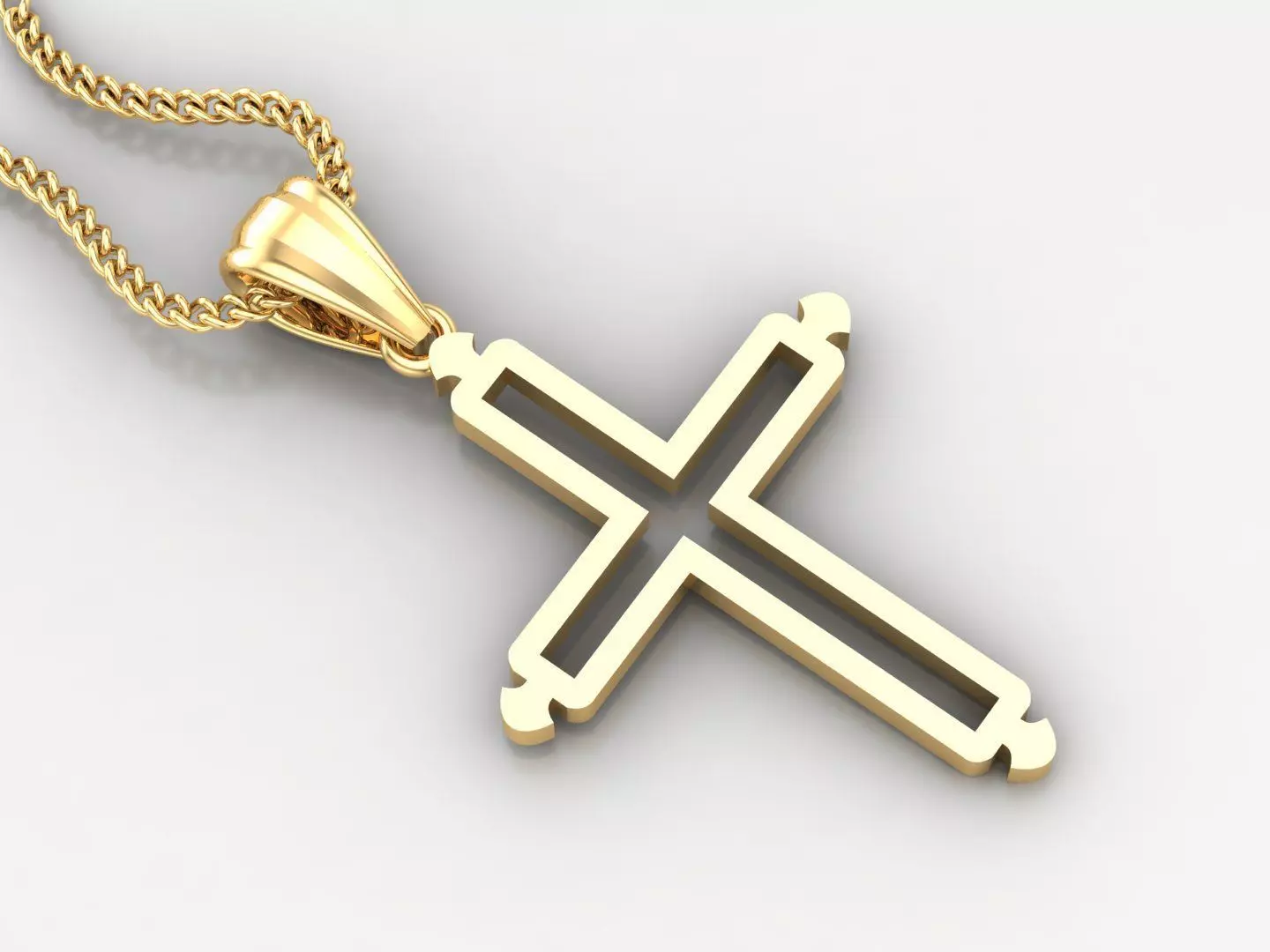 High Cross Pendant Light Gold 18K 4CP027 3D print model