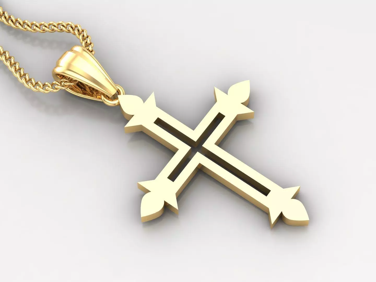 High Cross Pendant Light Gold 18K 4CP021 3D print model