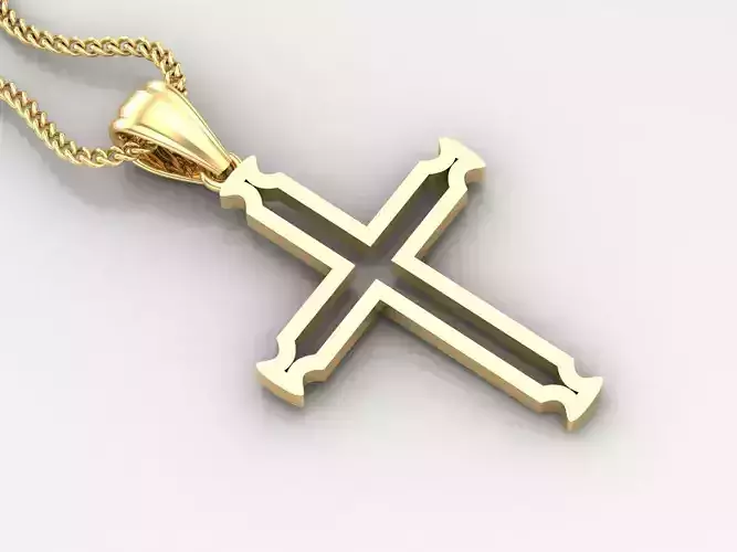 High Cross Pendant Light Gold 18K 4CP020 3D print model
