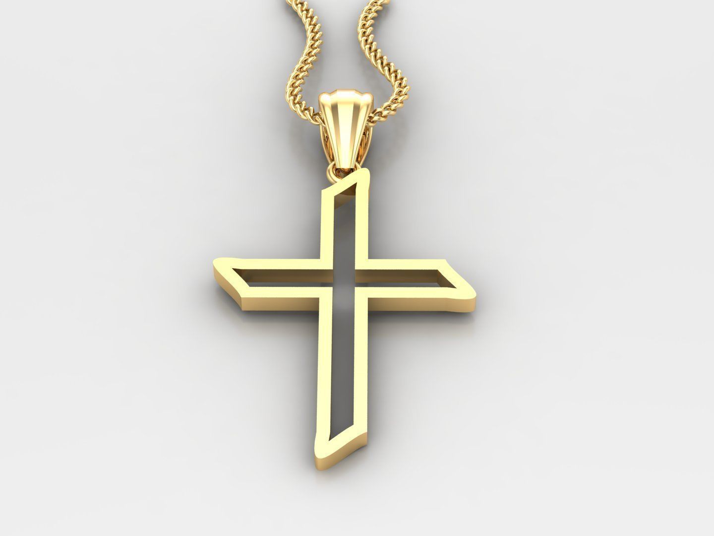 High Cross Pendant Light Gold 18K 4CP019 3D print model_2