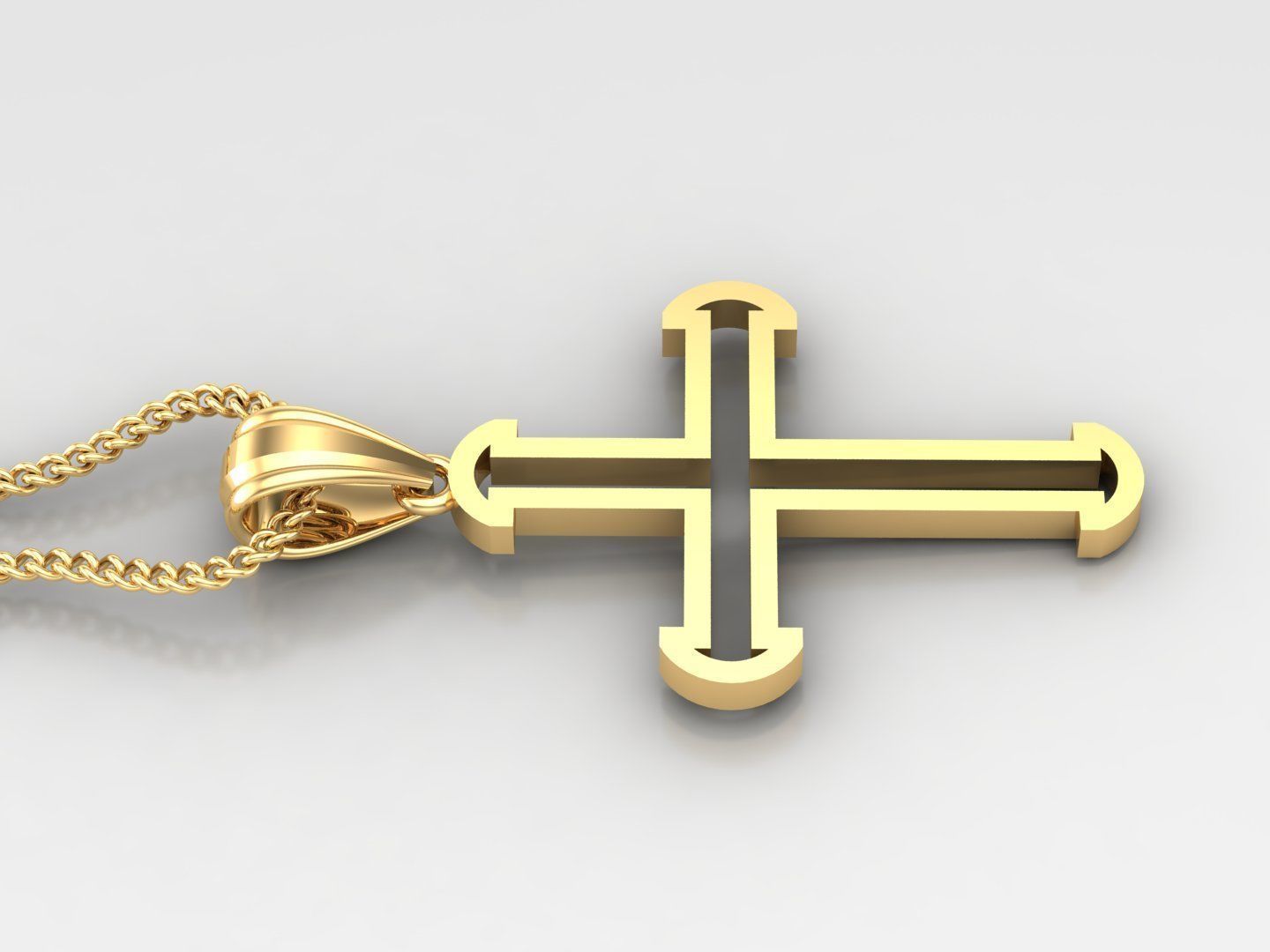 High Cross Pendant Light Gold 18K 4CP018 3D print model_3