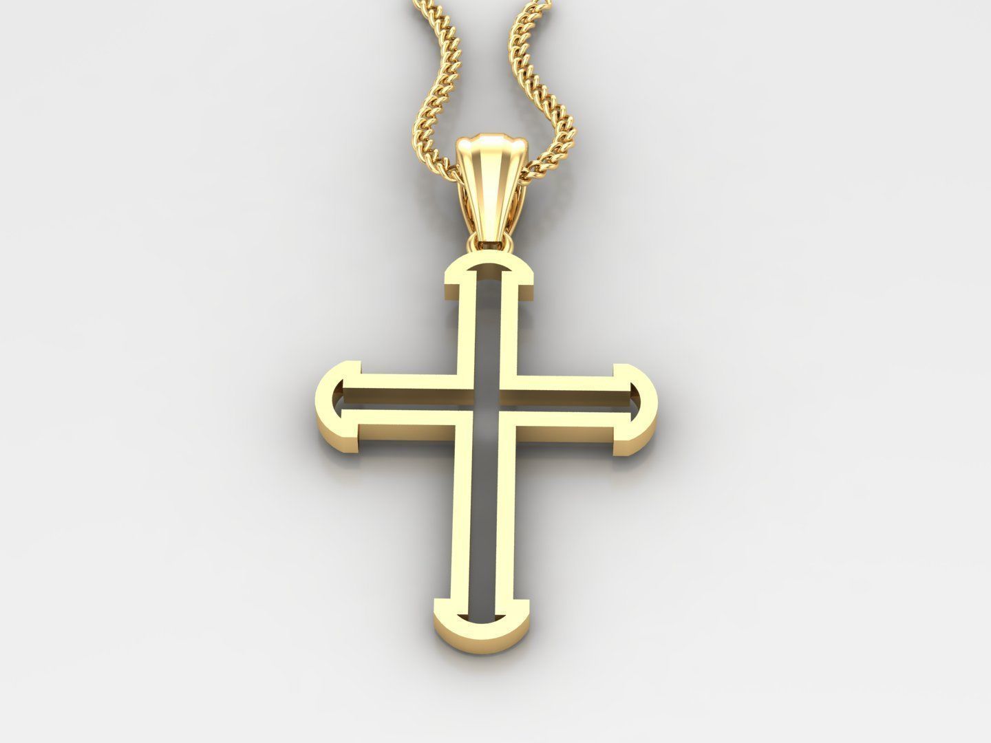 High Cross Pendant Light Gold 18K 4CP018 3D print model_2