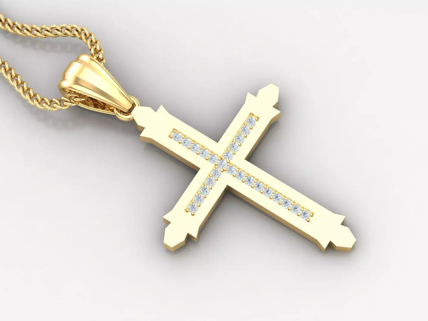 High Cross Pendant Light Gold 18K 4CP017 3D print model_0