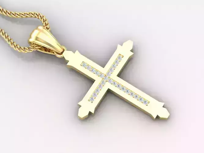 High Cross Pendant Light Gold 18K 4CP017 3D print model