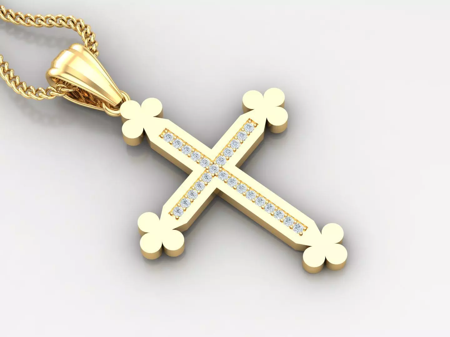 High Cross Pendant Light Gold 18K 4CP016 3D print model_0