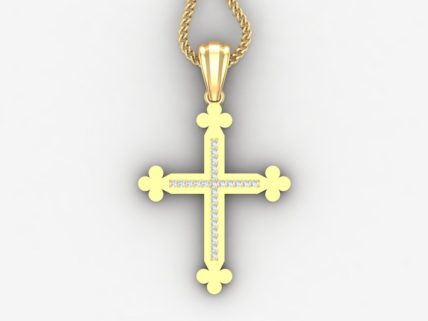 High Cross Pendant Light Gold 18K 4CP016 3D print model_4