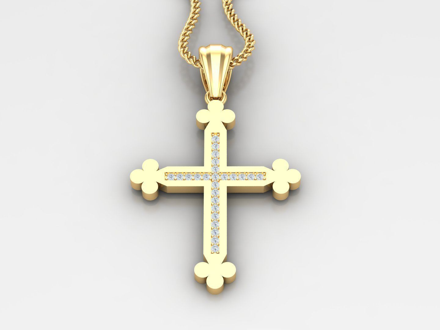 High Cross Pendant Light Gold 18K 4CP016 3D print model_2