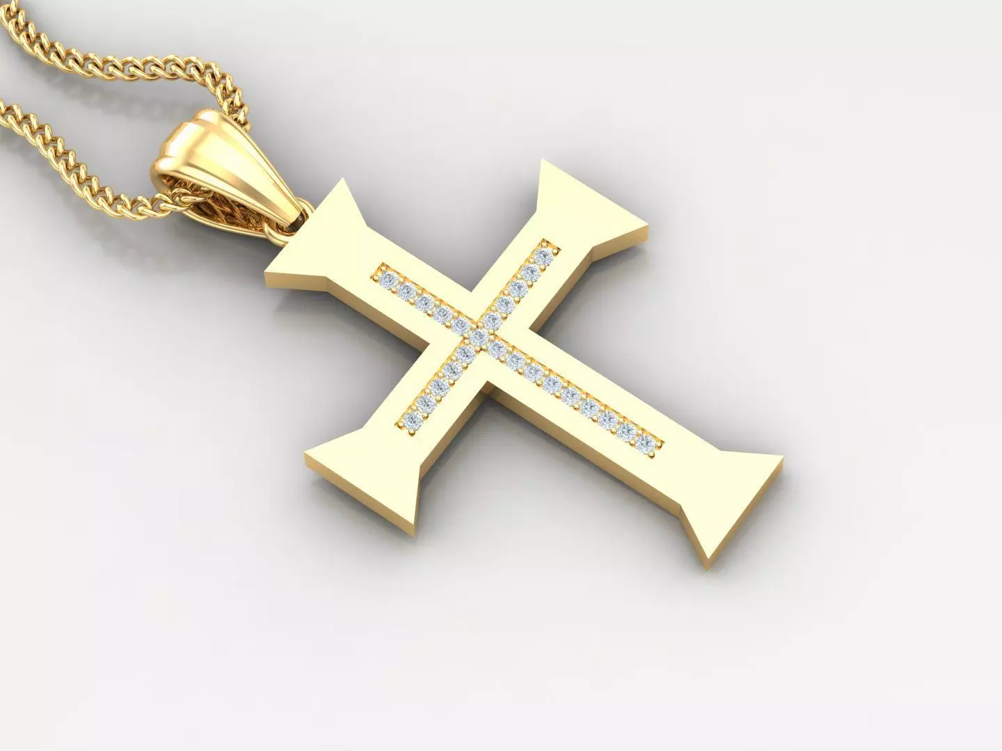 High Cross Pendant Light Gold 18K 4CP015 3D print model_0