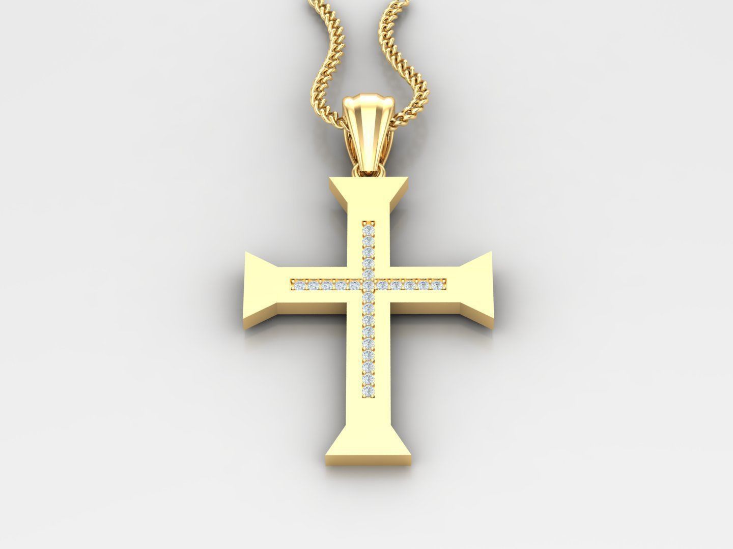 High Cross Pendant Light Gold 18K 4CP015 3D print model_2