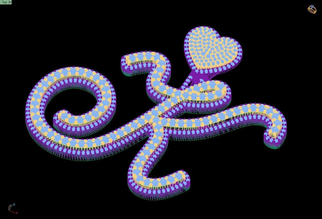 Custom Cursive Initial K Letter Diamond Pendant A to Z Alphabet 3D print model_15