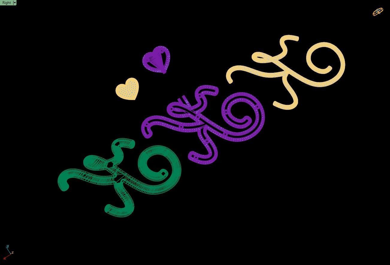 Custom Cursive Initial K Letter Diamond Pendant A to Z Alphabet 3D print model_17