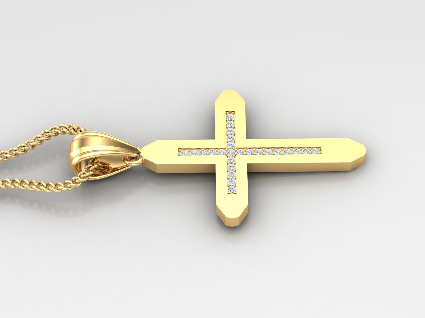 High Cross Pendant Light Gold 18K 4CP014 3D print model_3