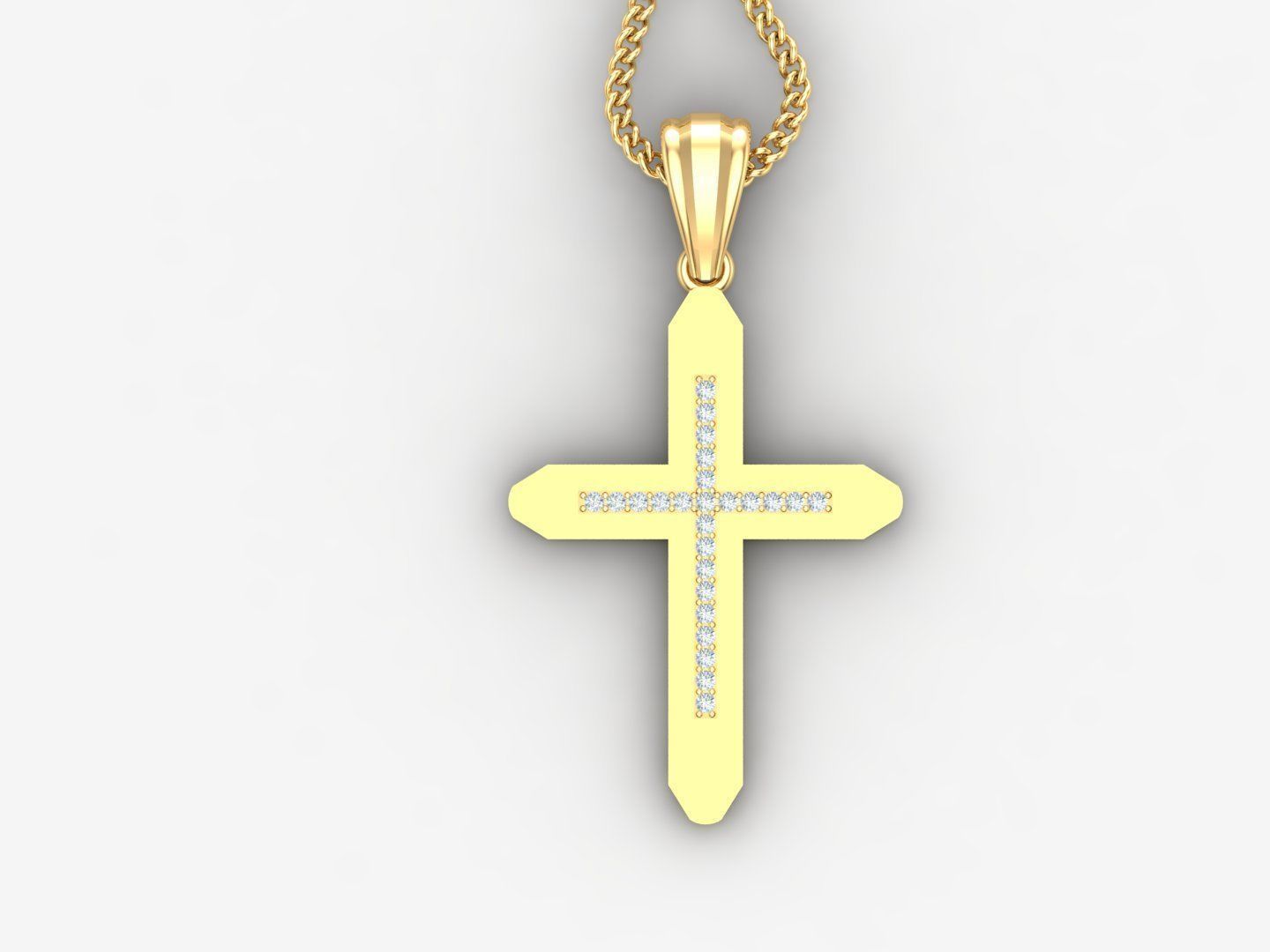 High Cross Pendant Light Gold 18K 4CP014 3D print model_4