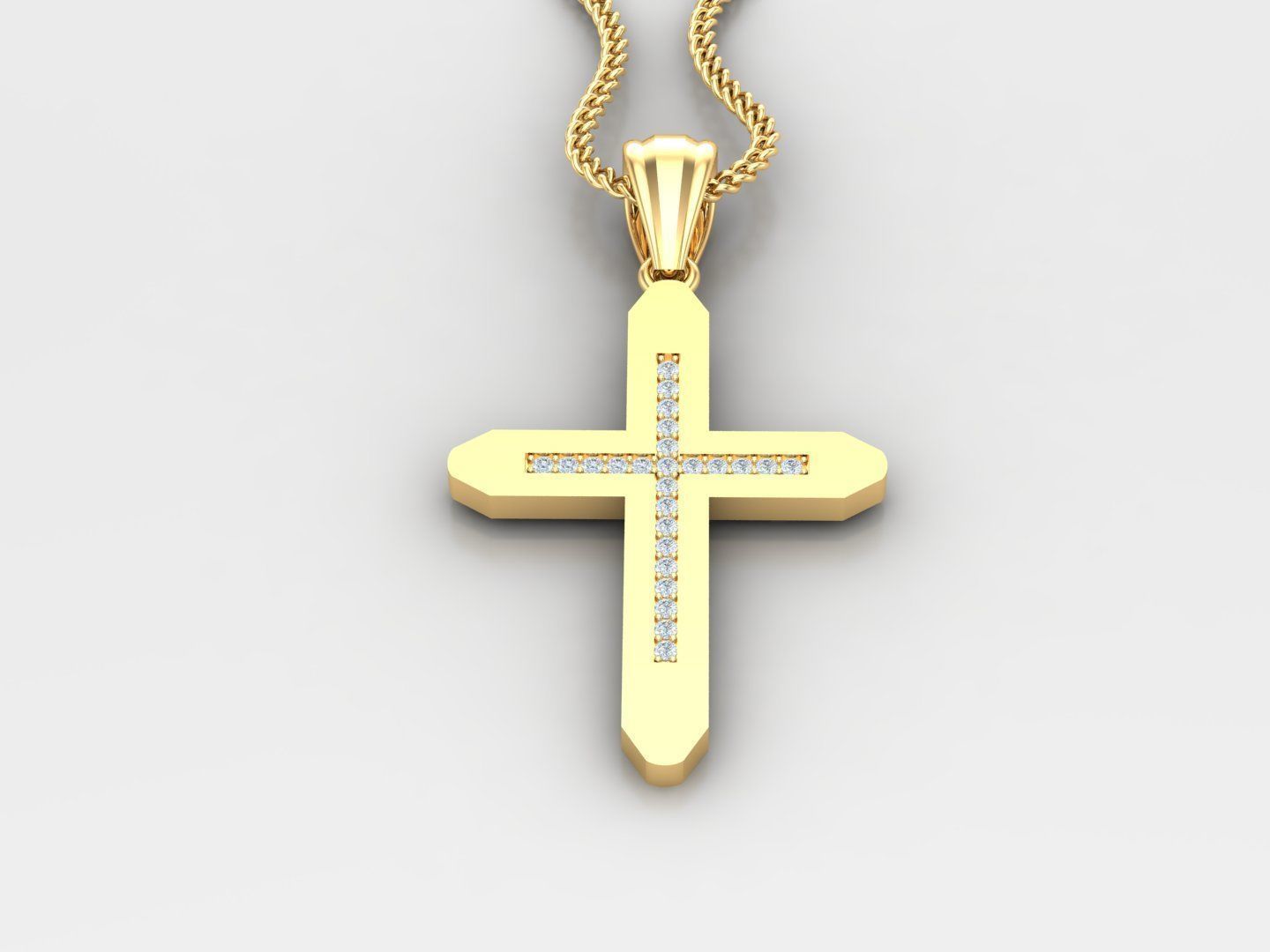 High Cross Pendant Light Gold 18K 4CP014 3D print model_2