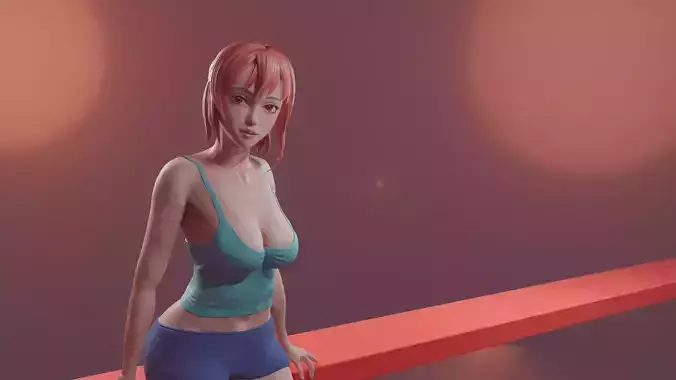 Character of woman in anime style