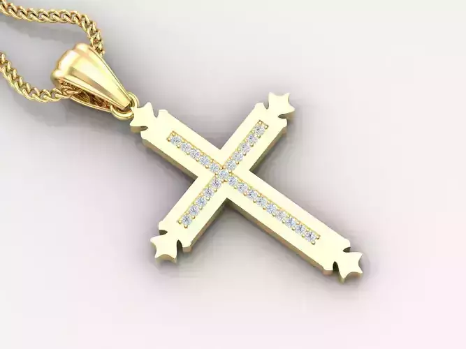 High Cross Pendant Light Gold 18K 4CP013 3D print model