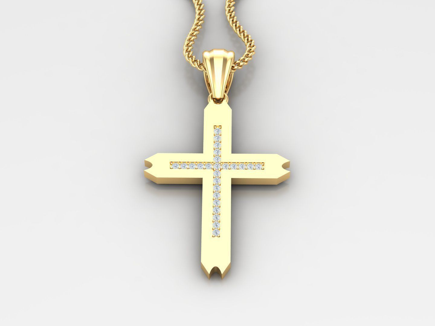 High Cross Pendant Light Gold 18K 4CP010 3D print model_2