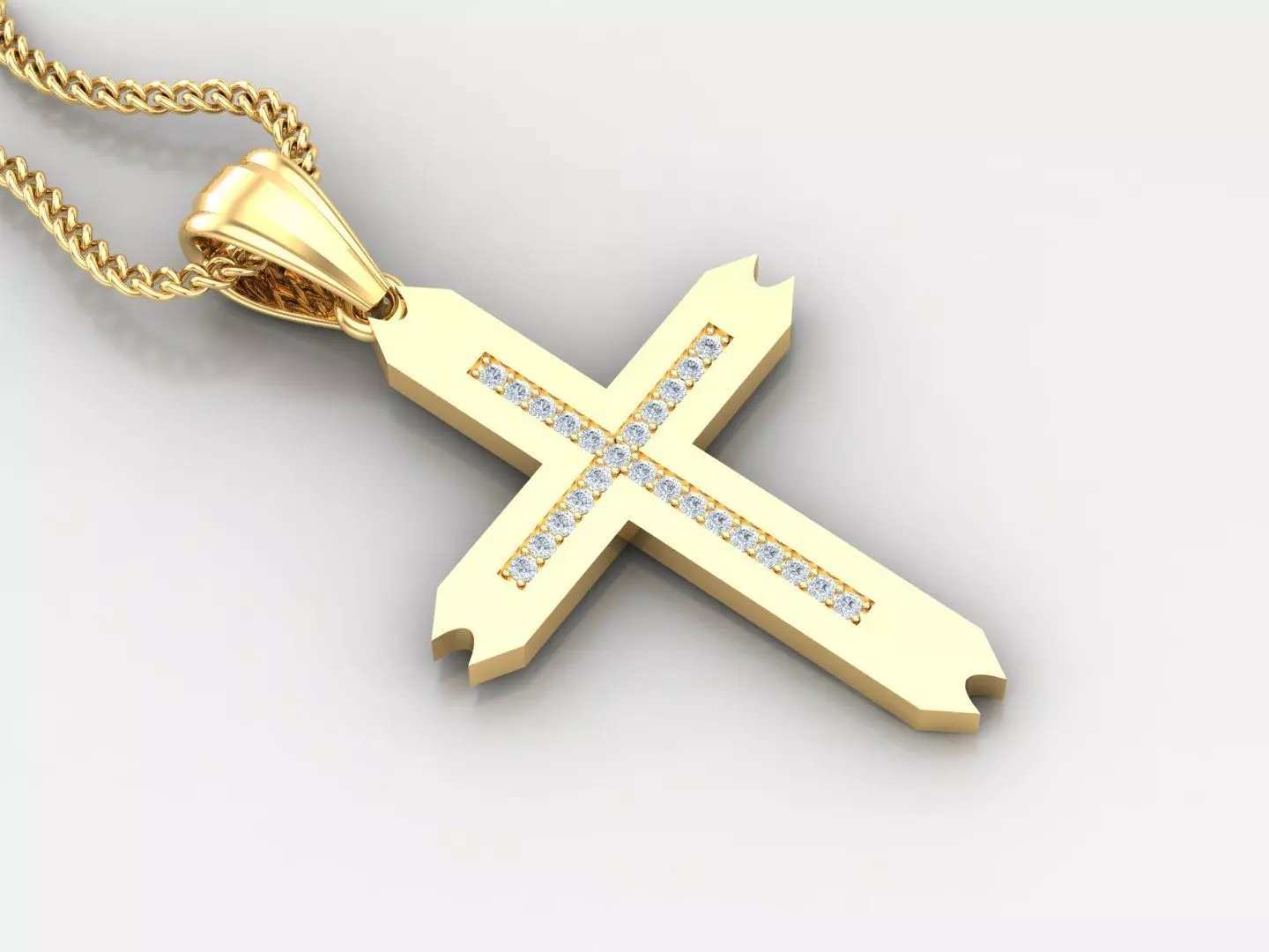 High Cross Pendant Light Gold 18K 4CP010 3D print model_0