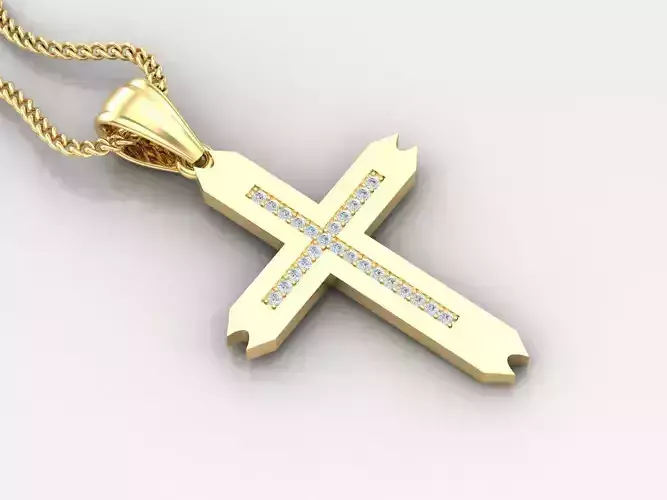 High Cross Pendant Light Gold 18K 4CP010 3D print model