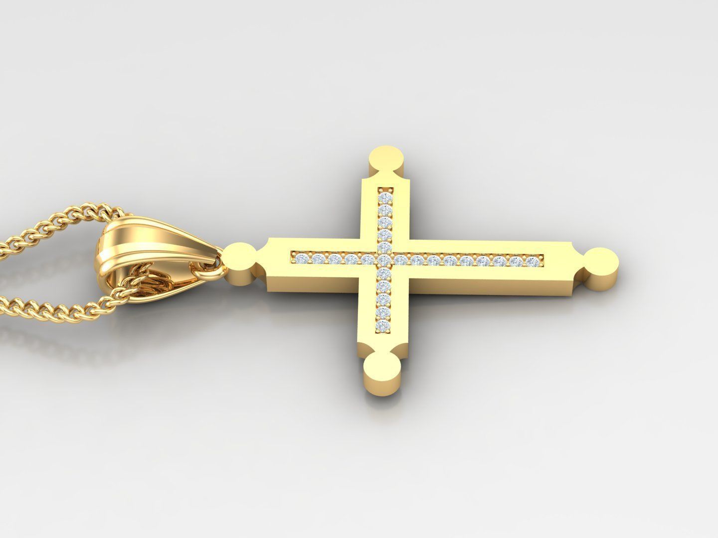 High Cross Pendant Light Gold 18K 4CP009 3D print model_3