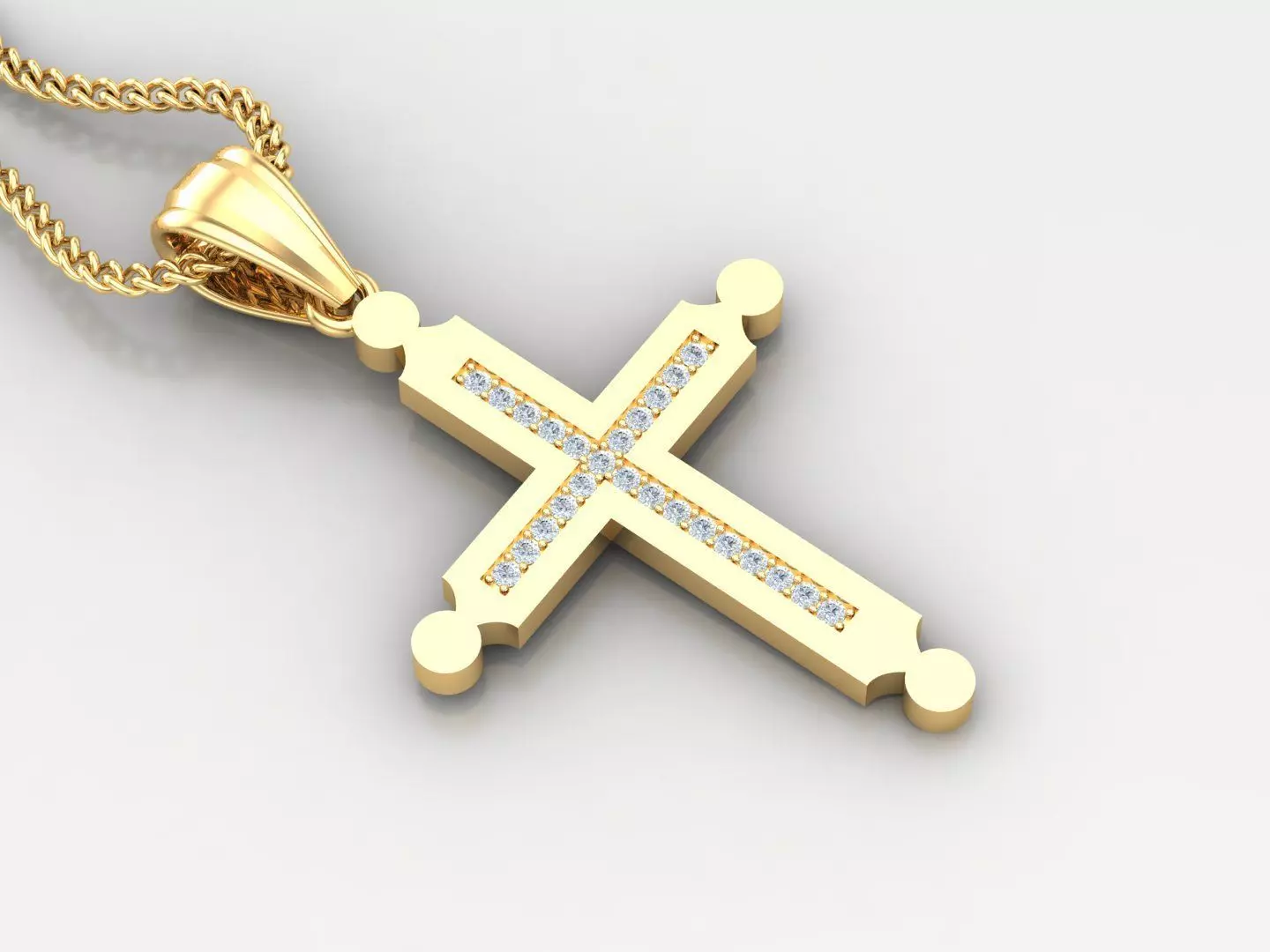 High Cross Pendant Light Gold 18K 4CP009 3D print model_0