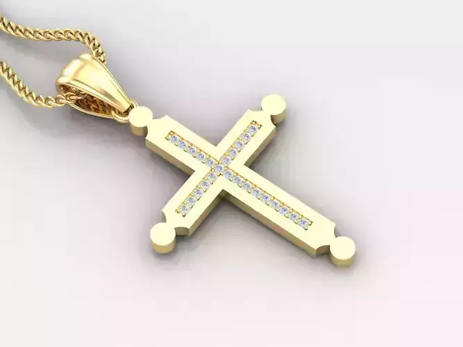 High Cross Pendant Light Gold 18K 4CP009 3D print model