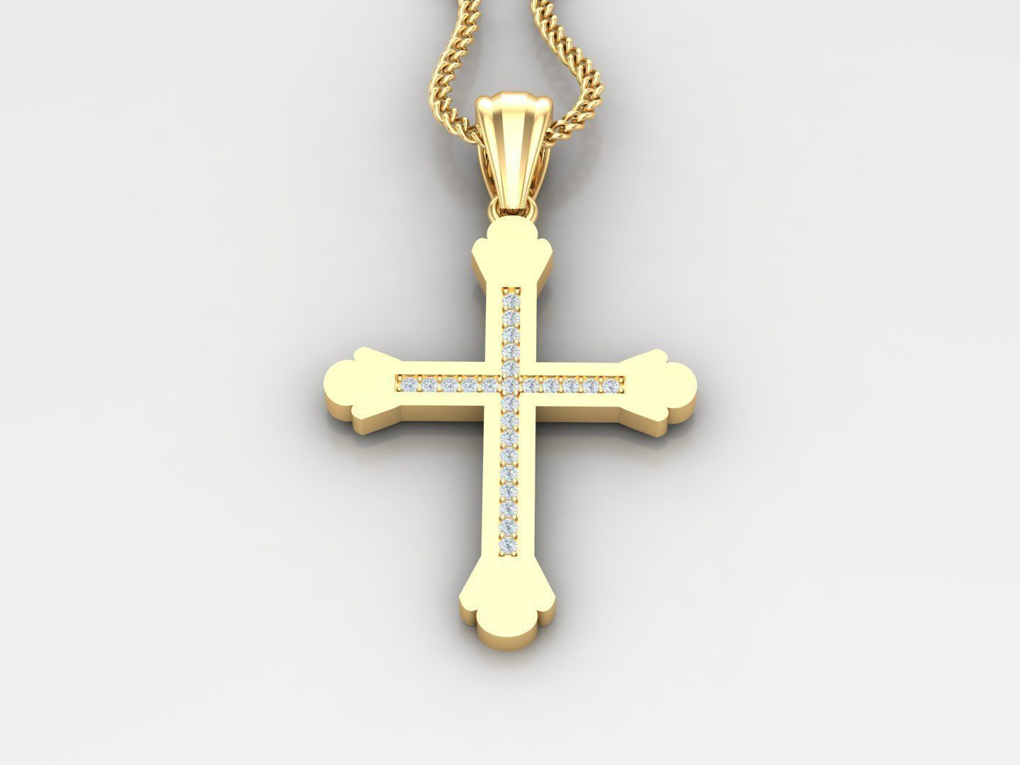 High Cross Pendant Light Gold 18K 4CP008 3D print model_2