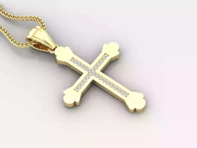 High Cross Pendant Light Gold 18K 4CP008 3D print model