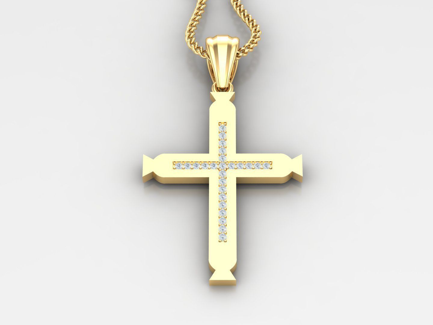 High Cross Pendant Light Gold 18K 4CP007 3D print model_2