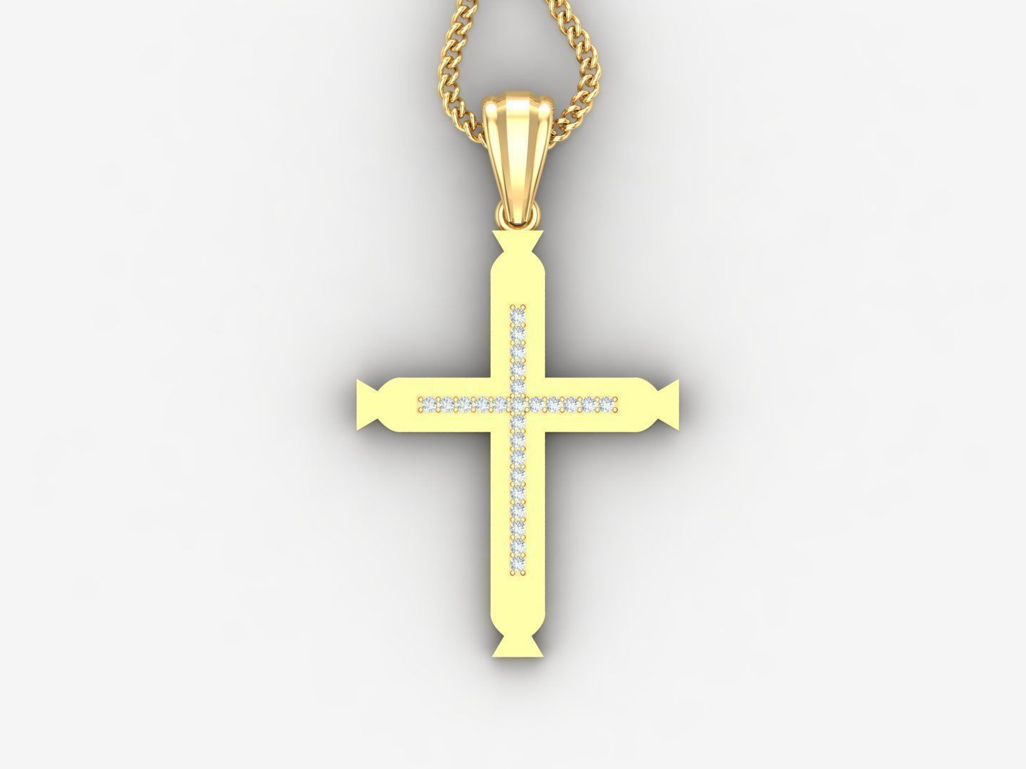 High Cross Pendant Light Gold 18K 4CP007 3D print model_4