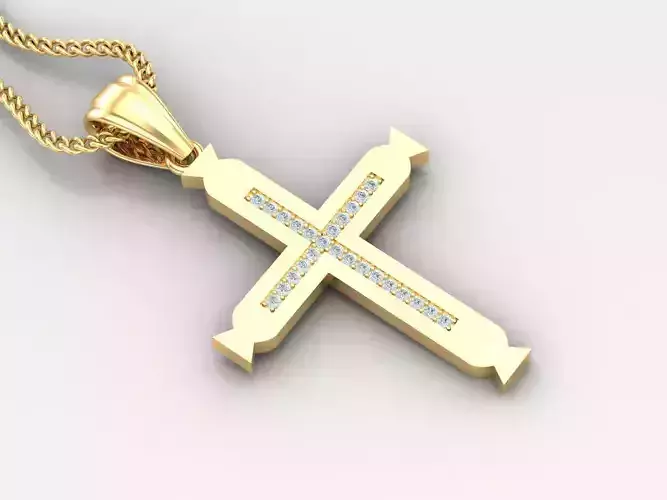 High Cross Pendant Light Gold 18K 4CP007 3D print model