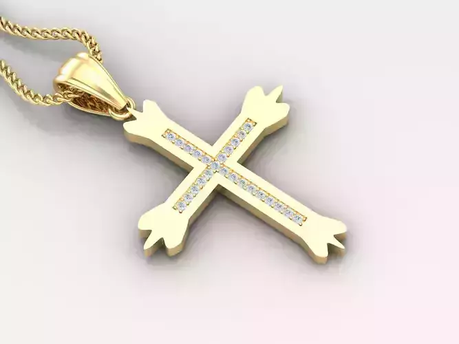 High Cross Pendant Light Gold 18K 4CP006 3D print model