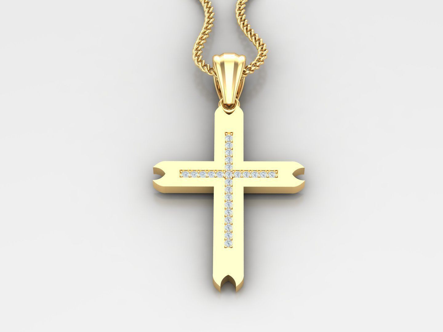 High Cross Pendant Light Gold 18K 4CP005 3D print model_2