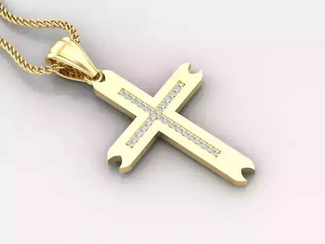 High Cross Pendant Light Gold 18K 4CP005 3D print model