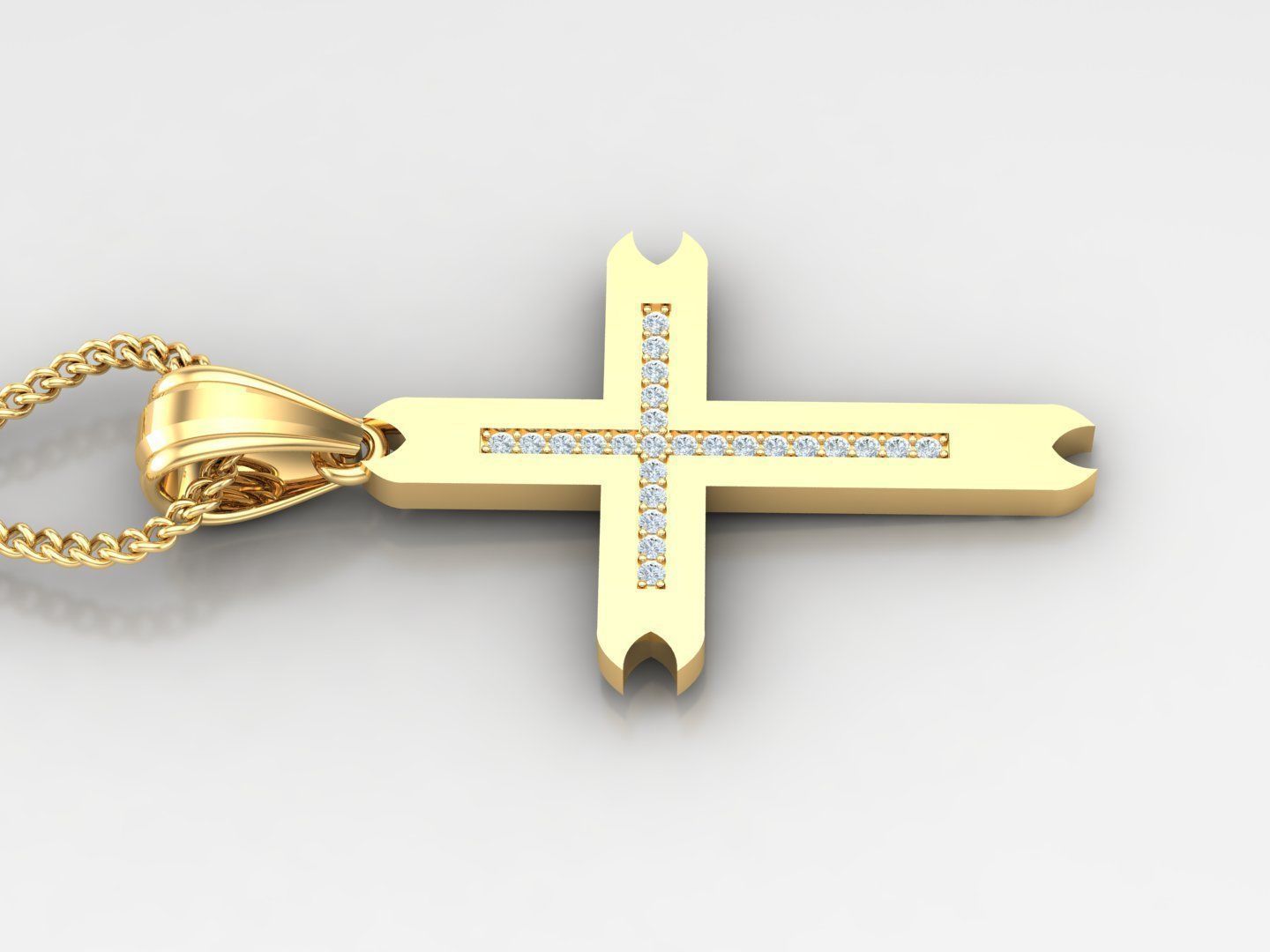 High Cross Pendant Light Gold 18K 4CP005 3D print model_3