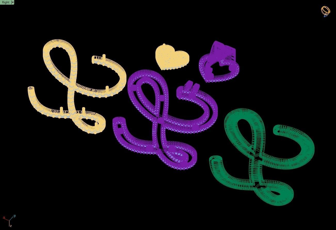 Custom Cursive Initial L Letter Diamond Pendant A to Z Alphabet 3D print model_17