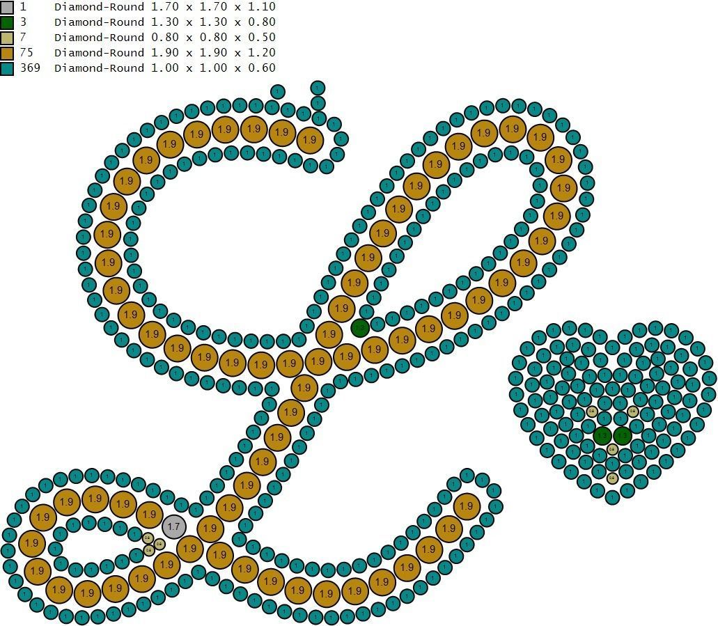 Custom Cursive Initial L Letter Diamond Pendant A to Z Alphabet 3D print model_18