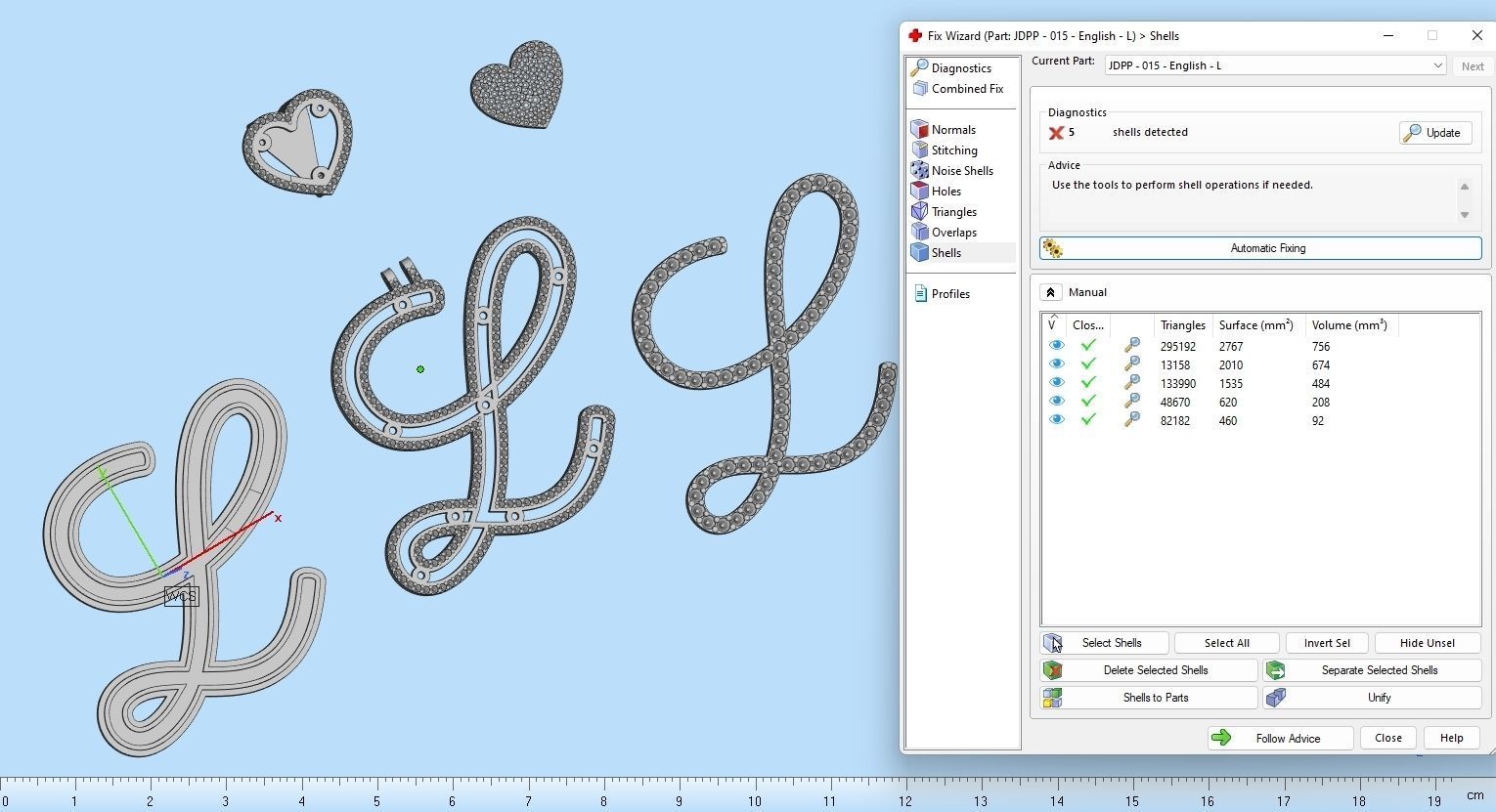 Custom Cursive Initial L Letter Diamond Pendant A to Z Alphabet 3D print model_19