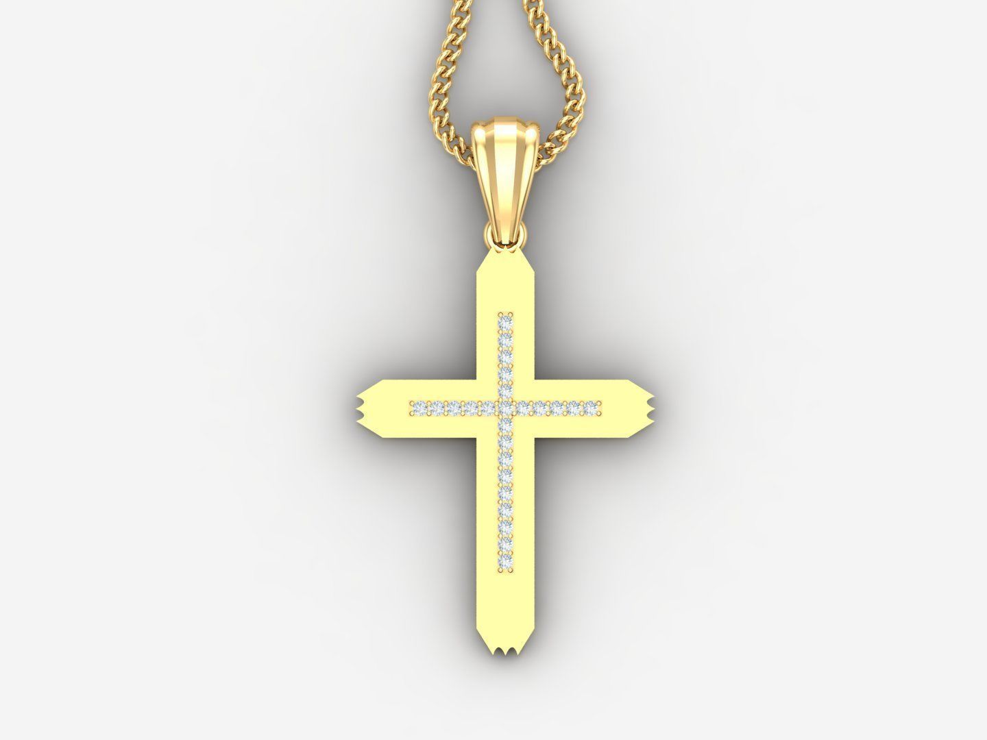 High Cross Pendant Light Gold 18K 4CP002 3D print model_4