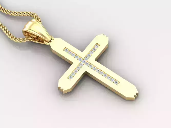 High Cross Pendant Light Gold 18K 4CP002 3D print model