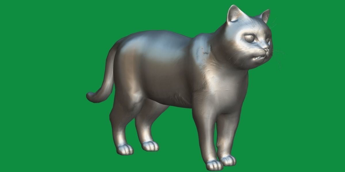 Scottish Straight Cat Low-poly 3D model_7