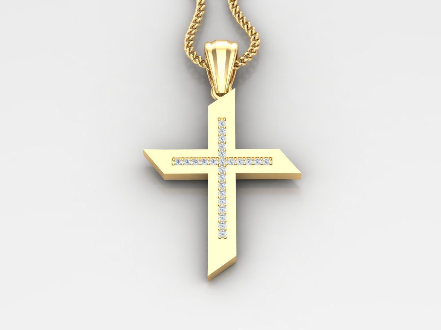 High Cross Pendant Light Gold 18K 4CP001 3D print model_2