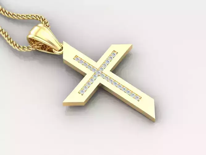 High Cross Pendant Light Gold 18K 4CP001 3D print model