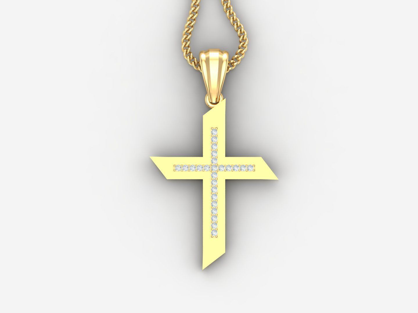 High Cross Pendant Light Gold 18K 4CP001 3D print model_4