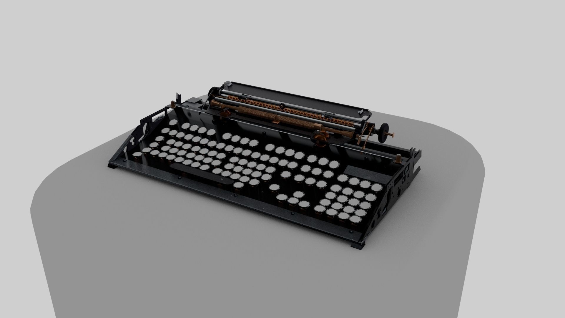 Retro Typewriter Model 3D model_1