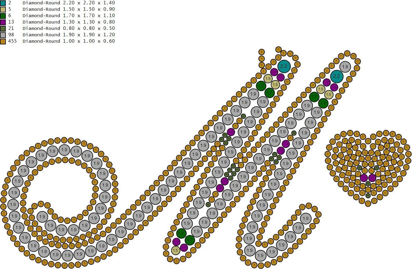 Custom Cursive Initial M Letter Diamond Pendant A to Z Alphabet 3D print model_18